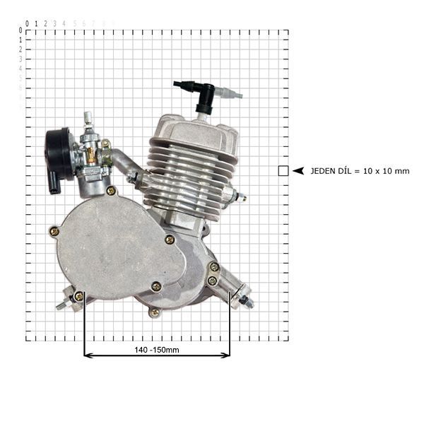 Motorový kit na motokolo 80cc 2t (přídavný motor na kolo)